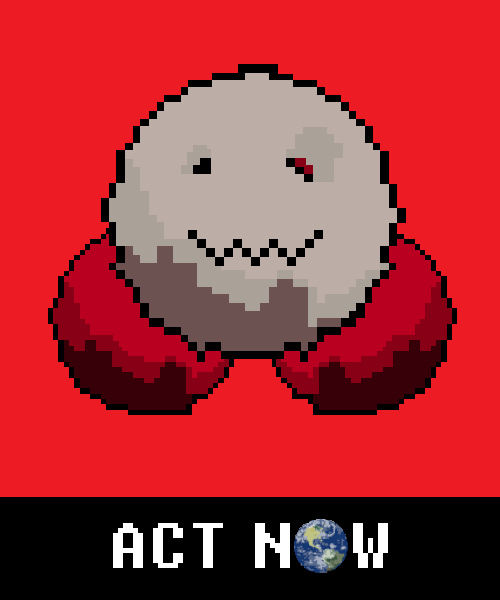 CLIMATE PIXUS #00007 | PIXUS METAVERSE red Carbon dioxide standard evil happy act now 